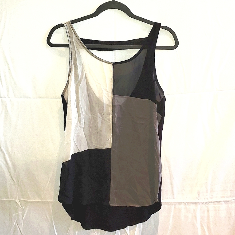 Charming Charlie Black White & Gray Tank Top